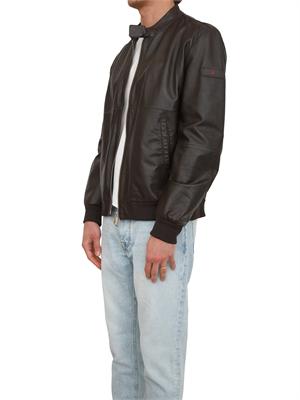 Giubbino bomber Peuterey uomo in pelle marrone in UOMO