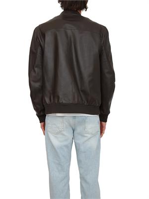 Giubbino bomber Peuterey uomo in pelle marrone in UOMO