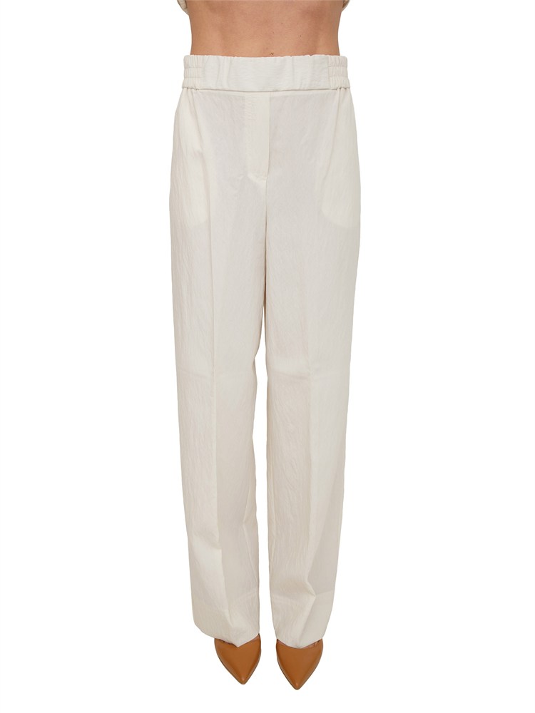 Pantaloni Angolo Emme Marella in viscosa avorio