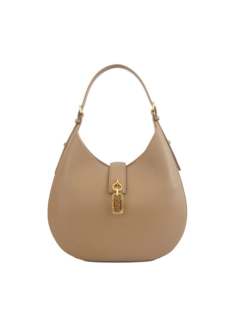 Borsa hobo  Elisabetta Franchi in ecopelle beige