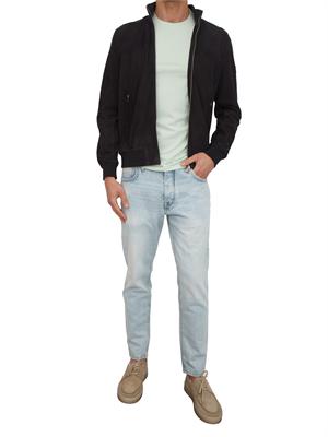 T-shirt Peuterey uomo in cotone e seta acquamarina in UOMO