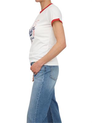 T-shirt Imperia Pinko in cotone bianco stampa logo in DONNA