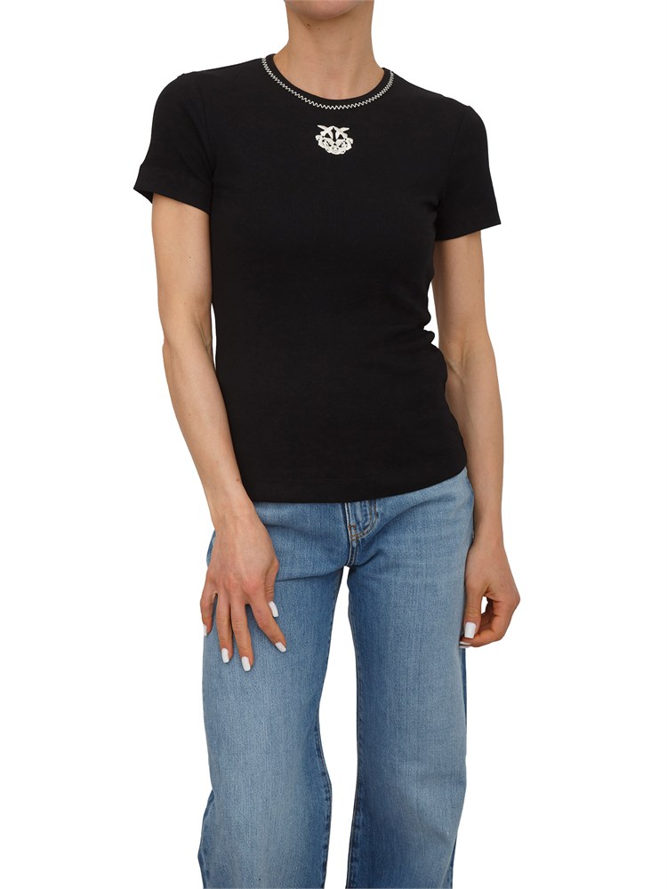 T-shirt Brugherio Pinko in cotone nero