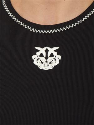 T-shirt Brugherio Pinko in cotone nero in DONNA