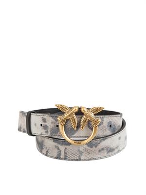 Cintura Pinko in pelle crosta stampa pitone fibbia oro in DONNA