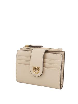 Piccolo portafoglio Pinko in pelle beige in DONNA
