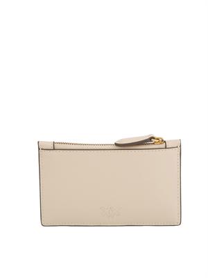 Porta carte di credito Pinko in pelle beige in DONNA