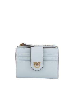 Piccolo portafoglio Pinko in pelle azzurra in DONNA