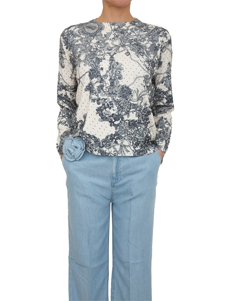 Maglia Blugirl in misto viscosa stampa pizzo