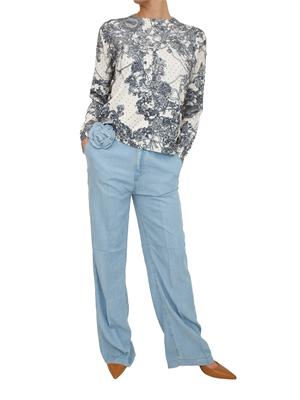 Maglia Blugirl in misto viscosa stampa pizzo in DONNA