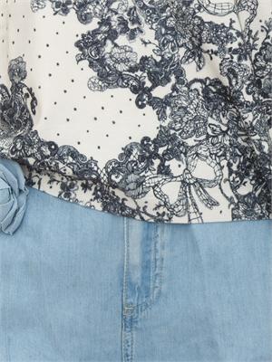 Maglia Blugirl in misto viscosa stampa pizzo in DONNA