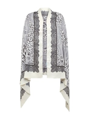Stola Blugirl in viscosa animalier bianco nero in DONNA