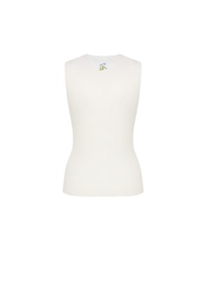 Completo (cardigan+top) Blugirl in viscosa bianca ricamo fiori in DONNA