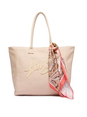 Borsa Liu Jo donna in cotone rosa chiaro con foulard in DONNA