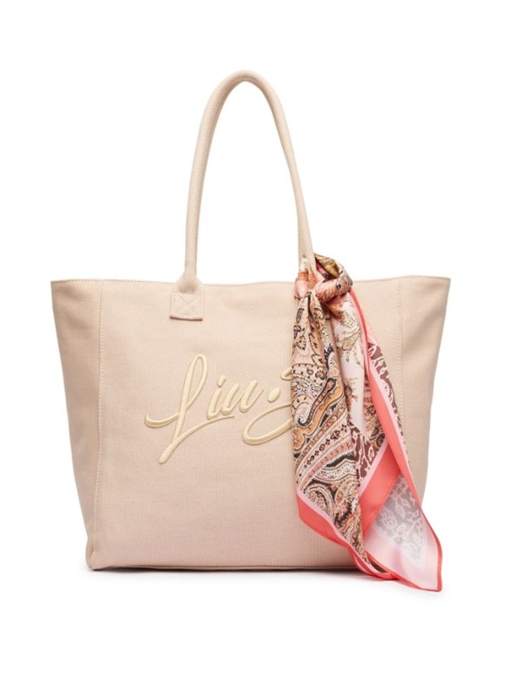 Borsa Liu Jo donna in cotone rosa chiaro con foulard