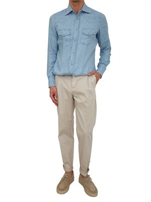 Camicia Eleventy uomo in denim blu chiaro in UOMO