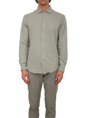 Camicia Eleventy uomo in piquet di cotone verde in UOMO