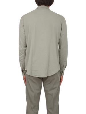 Camicia Eleventy uomo in piquet di cotone verde in UOMO