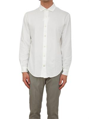 Camicia Eleventy uomo in piquet di cotone bianco in UOMO
