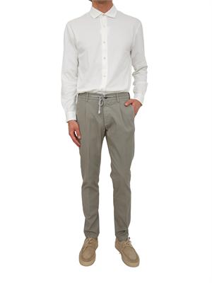 Camicia Eleventy uomo in piquet di cotone bianco in UOMO