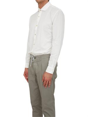 Camicia Eleventy uomo in piquet di cotone bianco in UOMO
