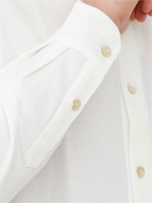 Camicia Eleventy uomo in piquet di cotone bianco in UOMO