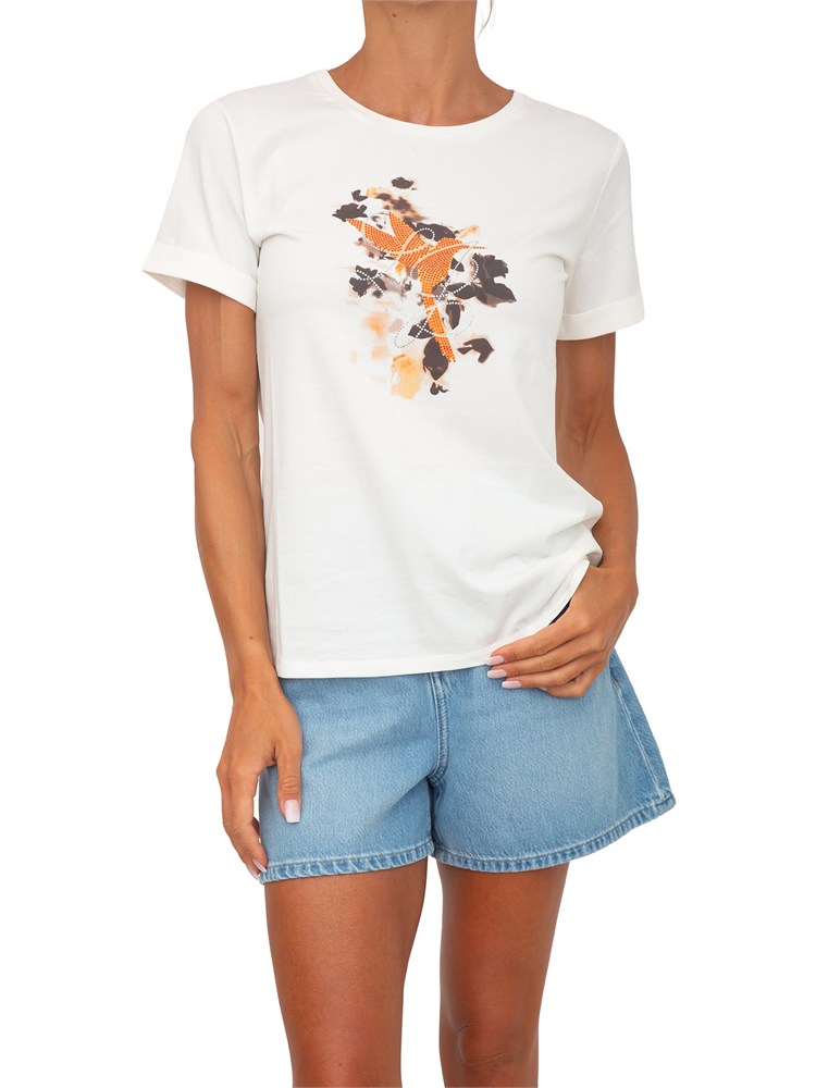 T-shirt Liu Jo donna in cotone bianco con logo