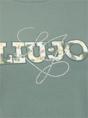 T-shirt Liu Jo donna in cotone verde con logo in DONNA