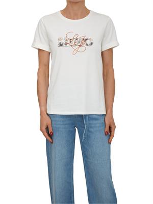 T-shirt Liu Jo donna in cotone bianco con logo in DONNA