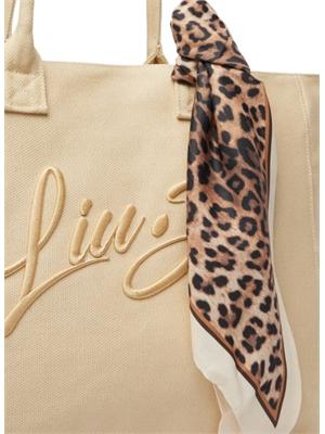 Borsa Liu Jo donna in cotone beige con foulard in DONNA