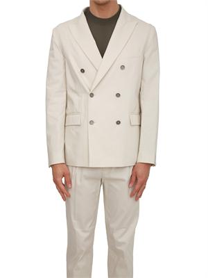Giacca doppiopetto Paolo Pecora in misto cotone avorio in UOMO
