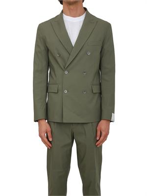 Giacca doppiopetto Paolo Pecora in misto cotone verde in UOMO