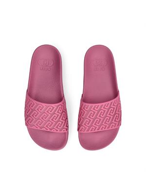 Ciabatte Liu Jo donna fuxia con maxi fascia logo all over in DONNA