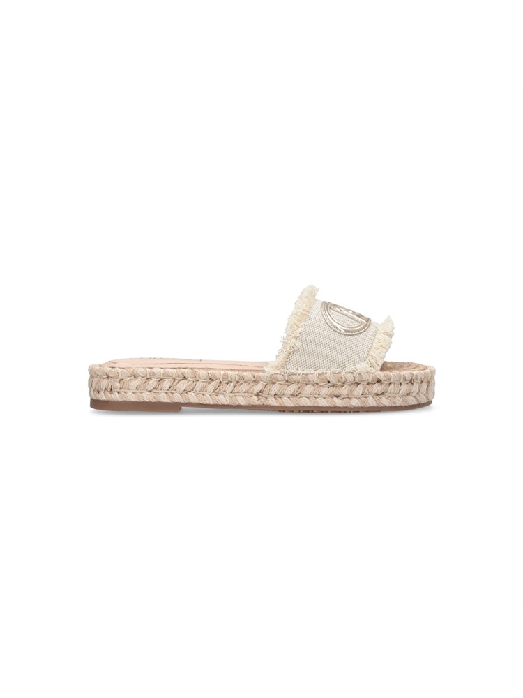 Ciabatte Liu Jo donna in denim jacquard logo con logo a contrasto