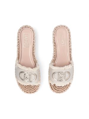 Ciabatte Liu Jo donna in denim jacquard logo con logo a contrasto in DONNA