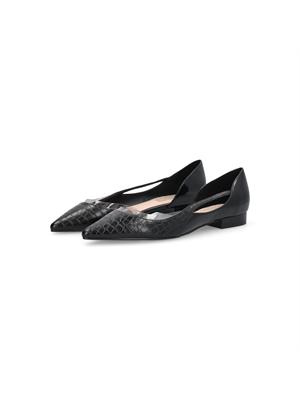 Ballerine Liu Jo donna in vernice nera inserto stampa cocco in DONNA
