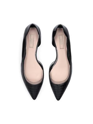 Ballerine Liu Jo donna in vernice nera inserto stampa cocco in DONNA