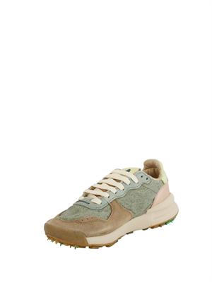 Chacrona Linen Satorisan in lino verde e pelle multicolor in DONNA