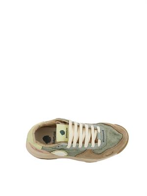 Chacrona Linen Satorisan in lino verde e pelle multicolor in DONNA