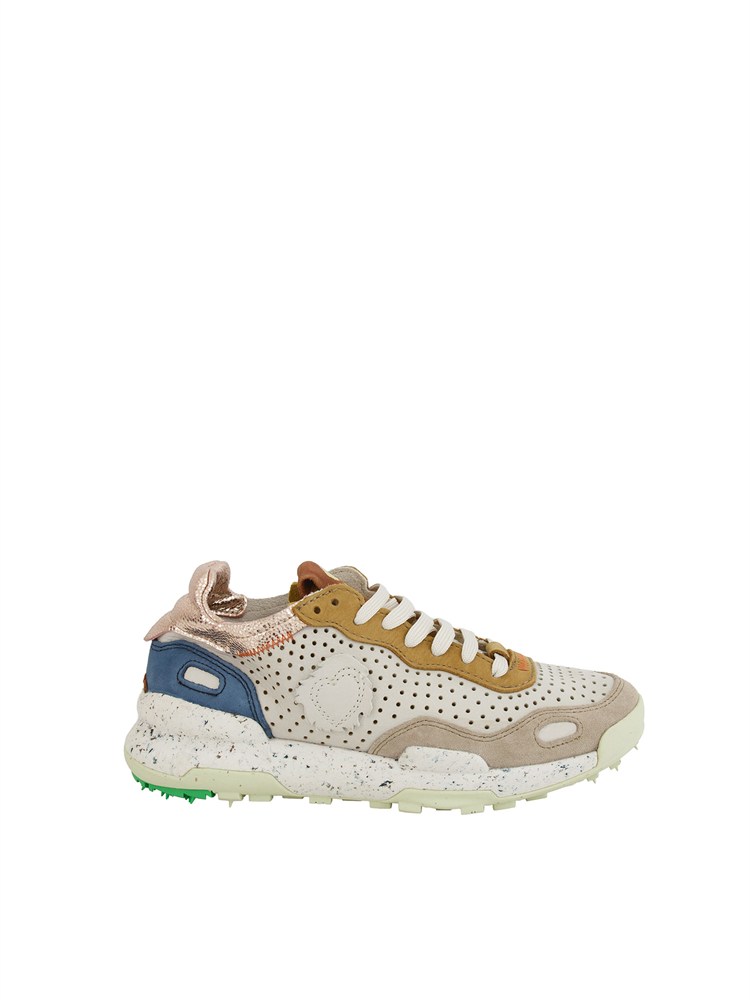 Sneakers Chacrona Satorisan in pelle ecru multicolor