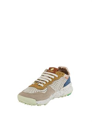 Sneakers Chacrona Satorisan in pelle ecru multicolor in DONNA