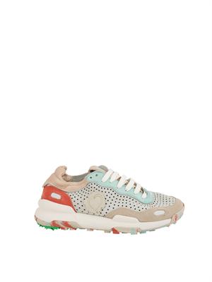 Sneakers Chacrona Satorisan in pelle ecru multicolor in DONNA