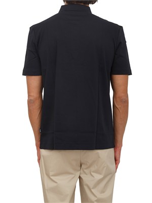 Polo blu BOSS uomo in cotone mercerizzato in UOMO