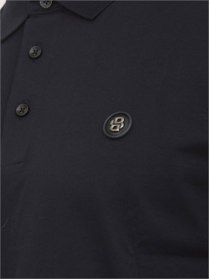Polo blu BOSS uomo in cotone mercerizzato in UOMO