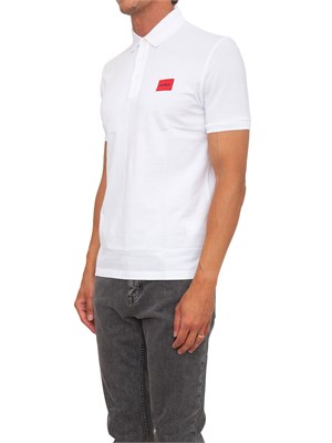 BOSS Polo bianca Hugo uomo in cotone con logo in UOMO