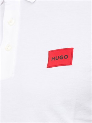 BOSS Polo bianca Hugo uomo in cotone con logo in UOMO