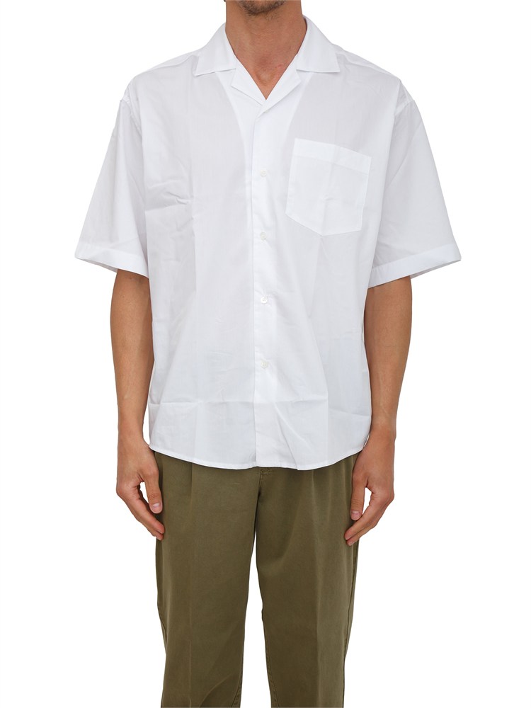 Camicia a manica corta bianca Paolo Pecora relaxed fit