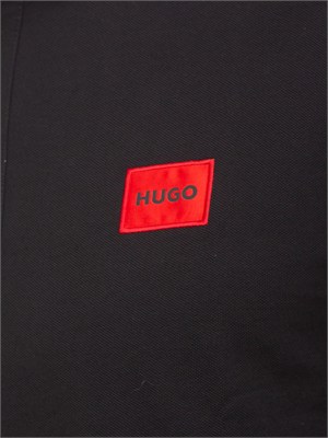 BOSS Polo nera Hugo uomo in cotone con logo in UOMO