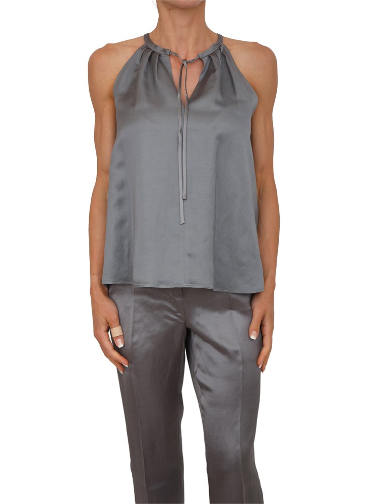 Top EMMOPOSSUM Emme Marella in raso grigio