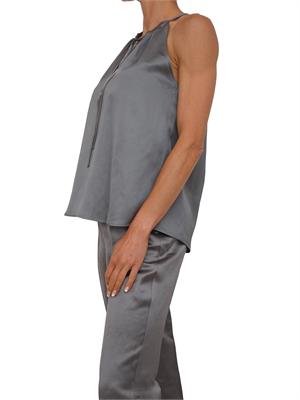 Top EMMOPOSSUM Emme Marella in raso grigio in DONNA